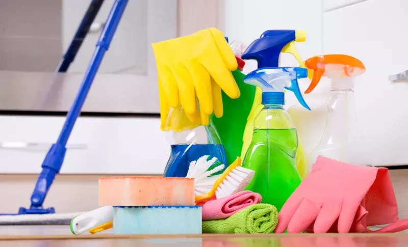 städmaterial ingår när det städas